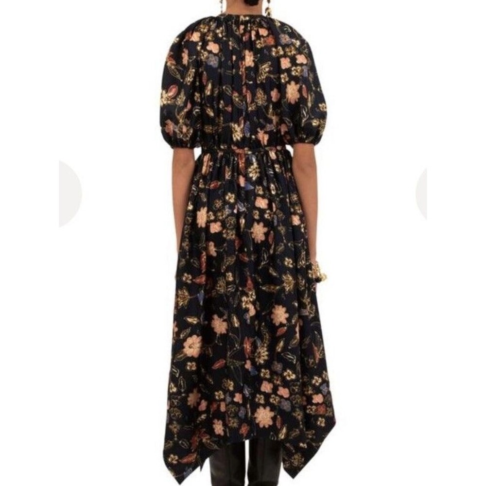 Ulla Johnson Cybil Odessa Silk Floral Puff sleeves Midi Dress Sze 6 NWT - Picture 2 of 13